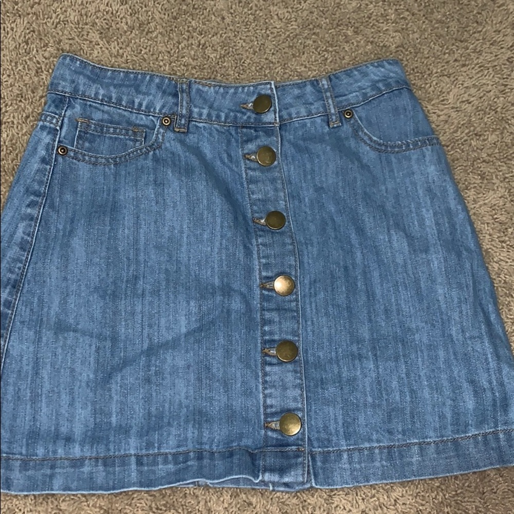 button down jean skirt